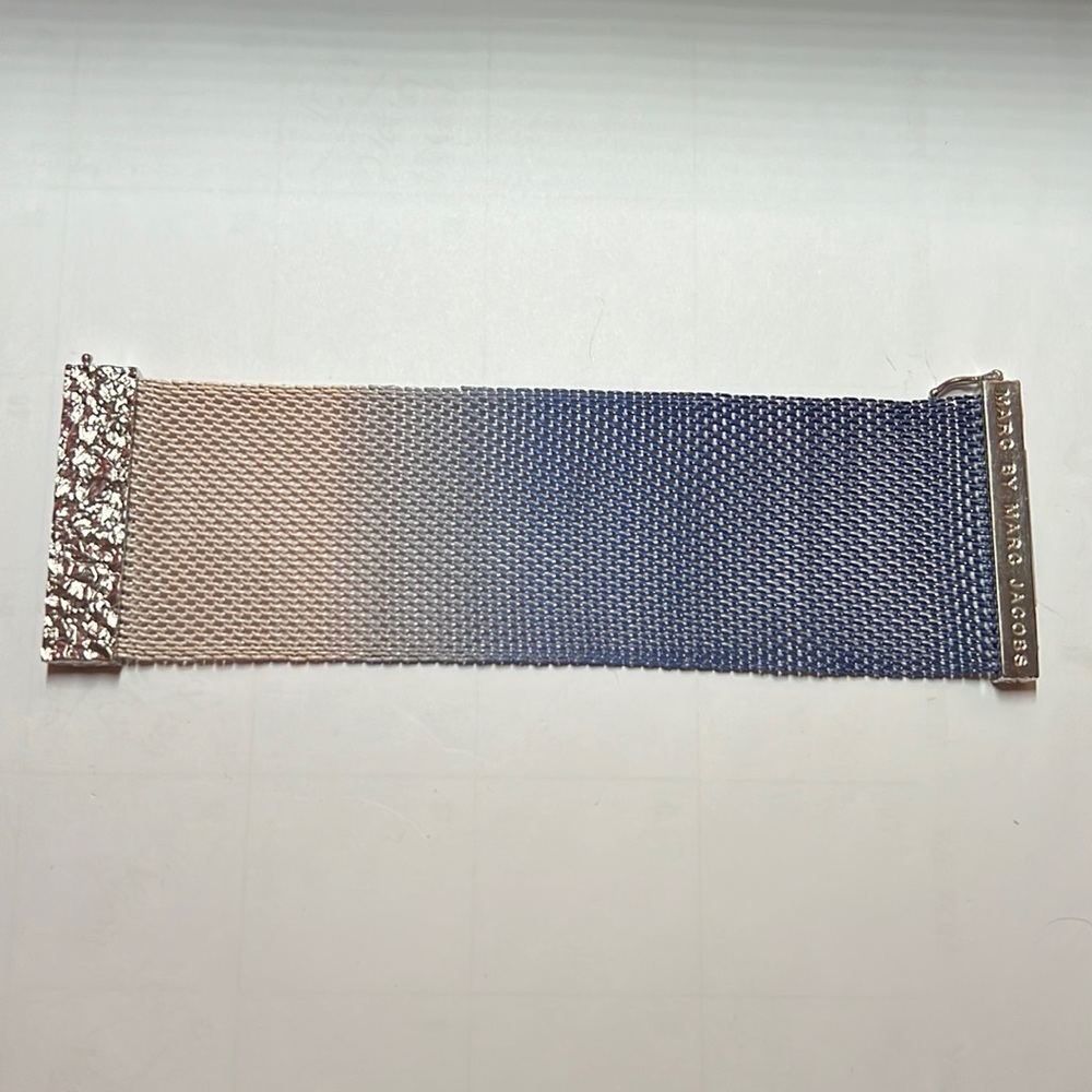 Marc by Marc jacobs mesh metal bracelet silver beige and blue